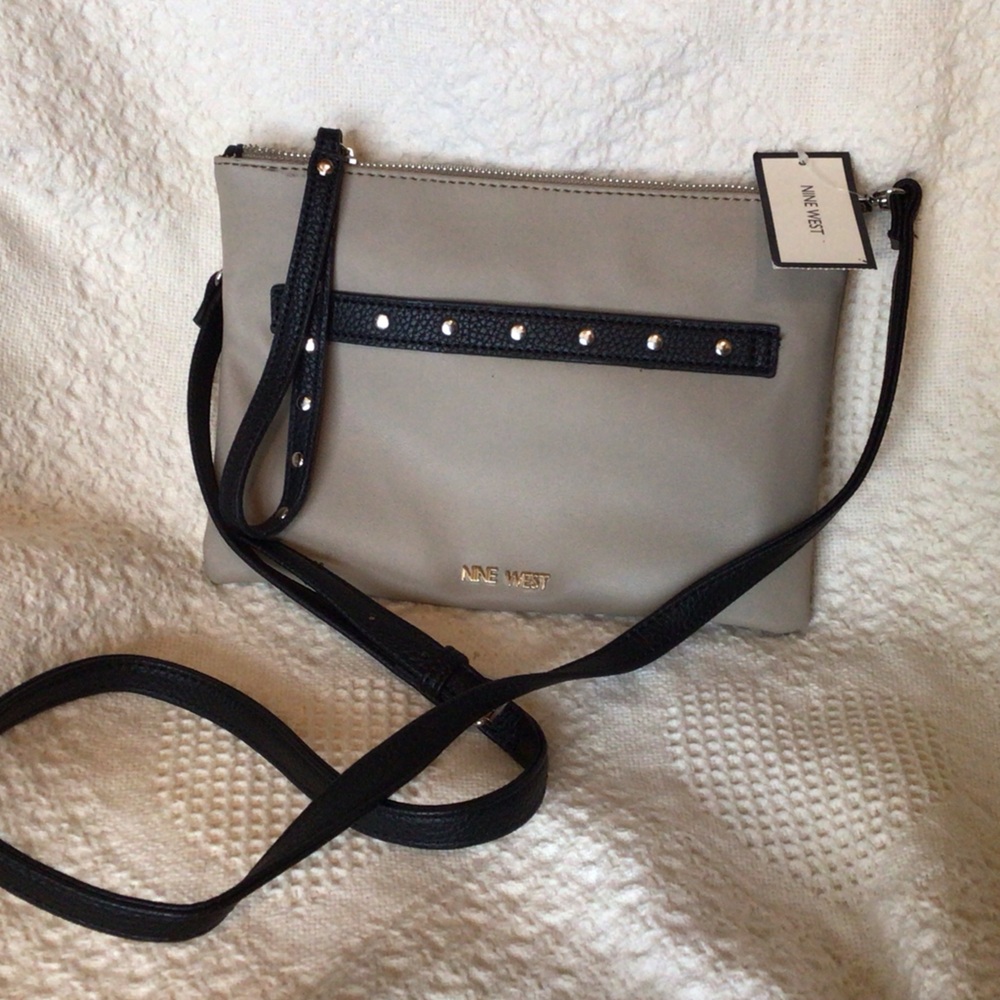 Nine West Black and Gray Crossbody Bag